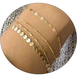 Trendy Gold Bracelets for Women, 14k Gold Plated Bracelet for Women Bracelets